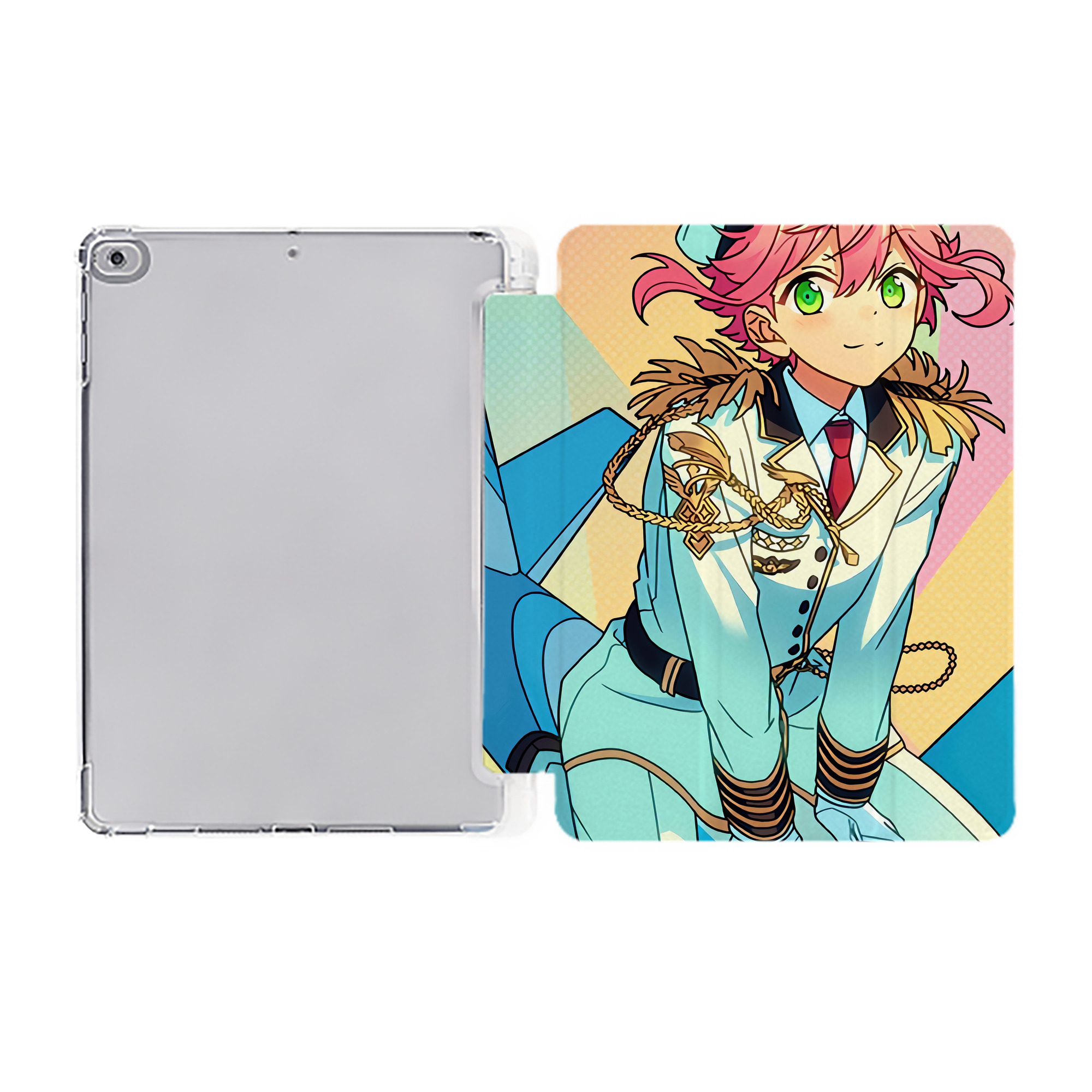 （画像用） あんさんぶるスターズ! Ensemble Stars IPad ケース ペン収納付き 三つ折りスタンド PUレザー×シリコン 対応機種9.5/10.5/10.9インチ